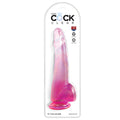 King Cock Clear With Balls-Pink 10''
