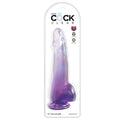 King Cock Clear With Balls-Purple 10''