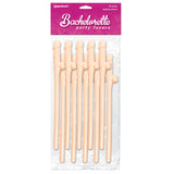 Bachelorette Party Dicky Sipping Straws-Flesh 10Pk