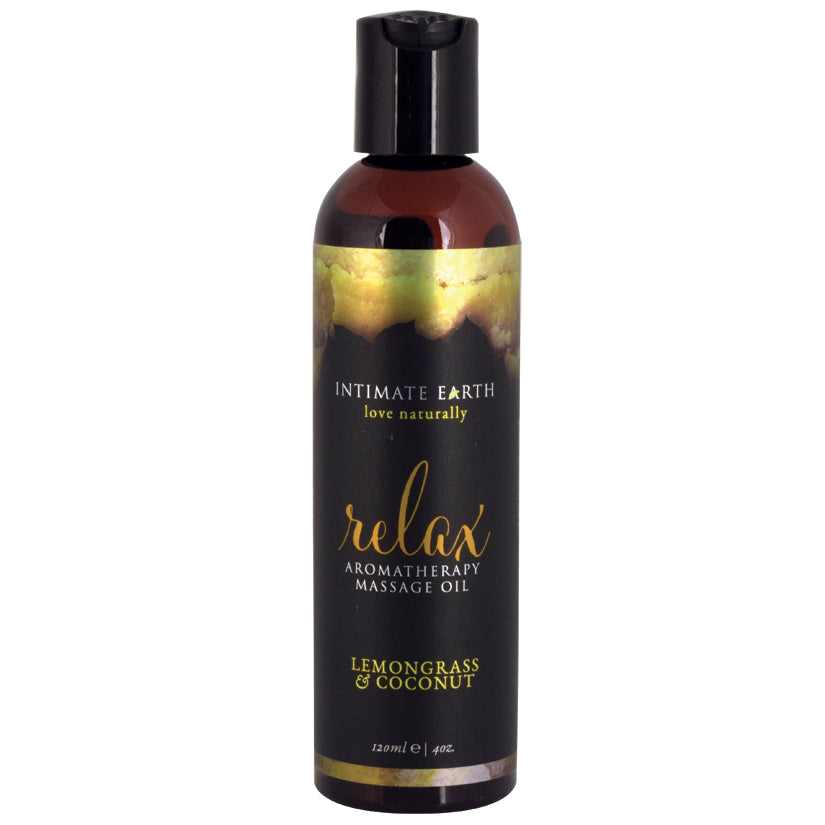 Intimate Earth Aromatherapy Oil Relax-Lemon Grass & Coconut 4Oz