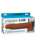 Fantasy X-Tensions Elite 8 Vibrating Hollow Silicone Strap-on - Brown