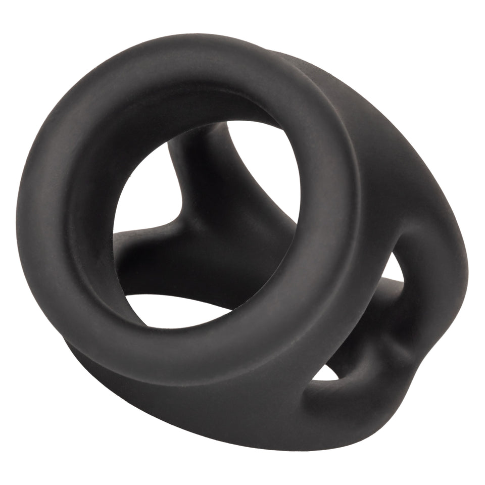 Alpha Liquid Silicone Dual Cage And Ring - Black Ring - Black