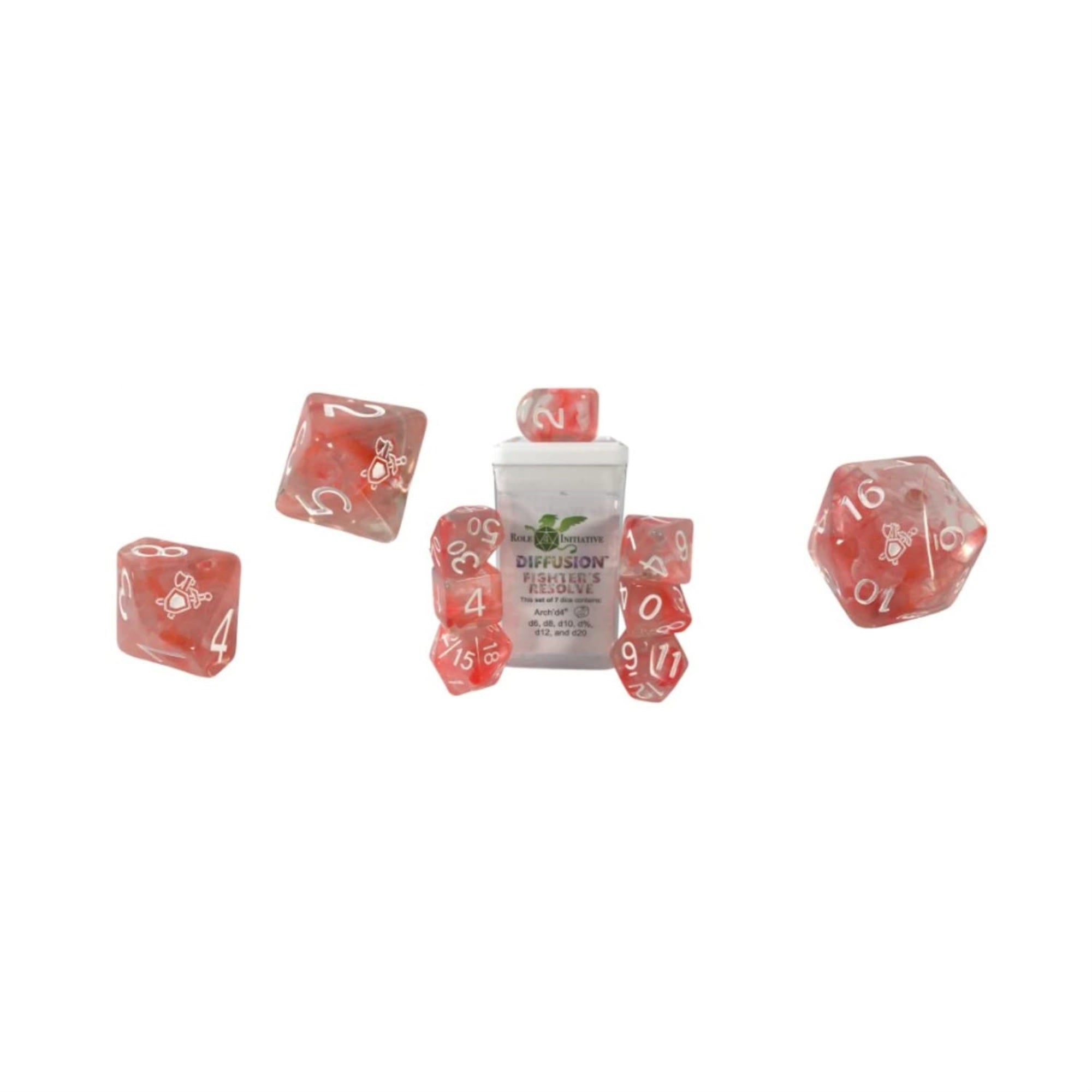Role 4 Initiative Diffusion Poly Set - Fighter's Resolve w/Class Symbols (7)