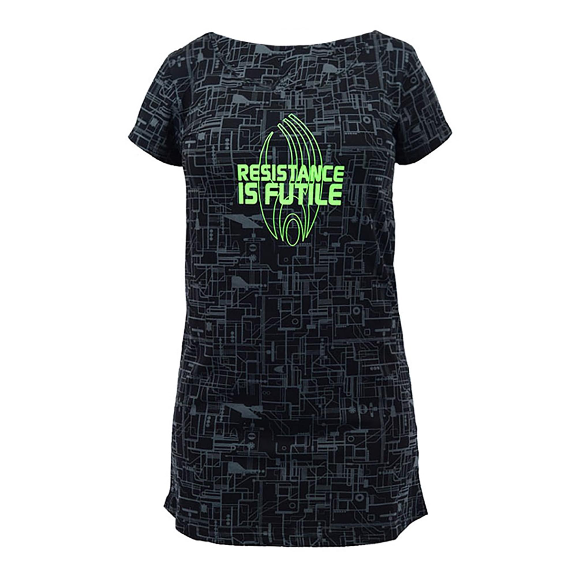Star Trek Resistance is Futile glow Ladies Sleep Shirt  Black  Small