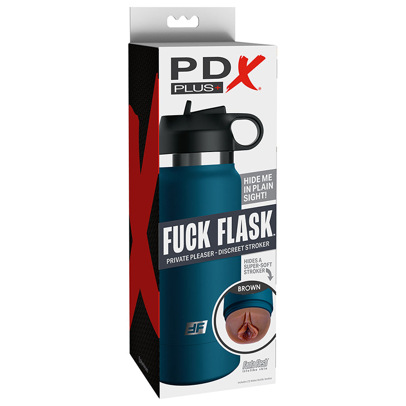 Pdx Plus Fuck Flask Private Pleaser-Brown
