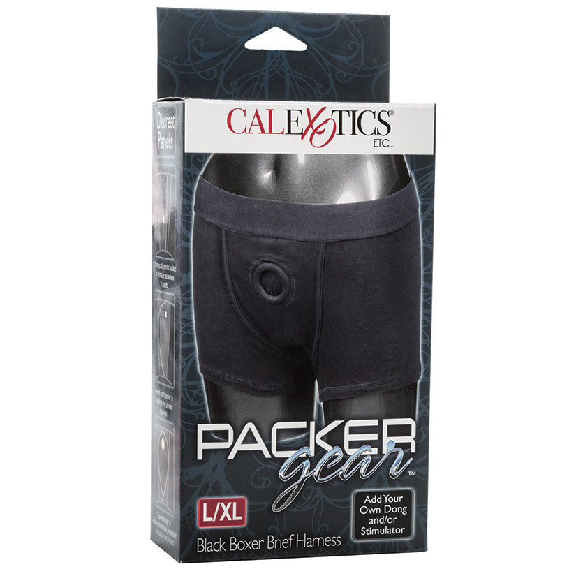 Packer Gear Boxer Brief Harness-Black L/Xl