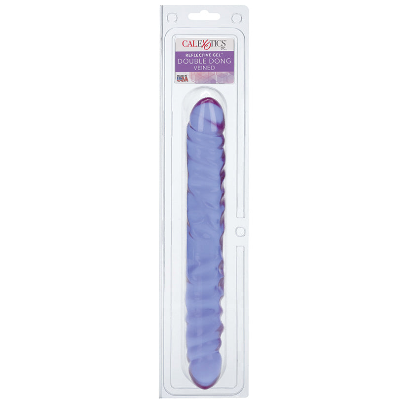 Reflective Gel Veined Double Dong-Purple 12''