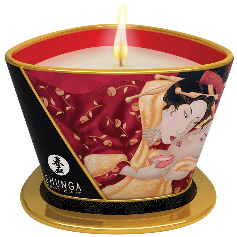 Shunga Massage Candle-Sparkling Strawberry Wine 5.7Oz