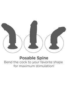 King Cock 7Inch Vibrating Cock  Light