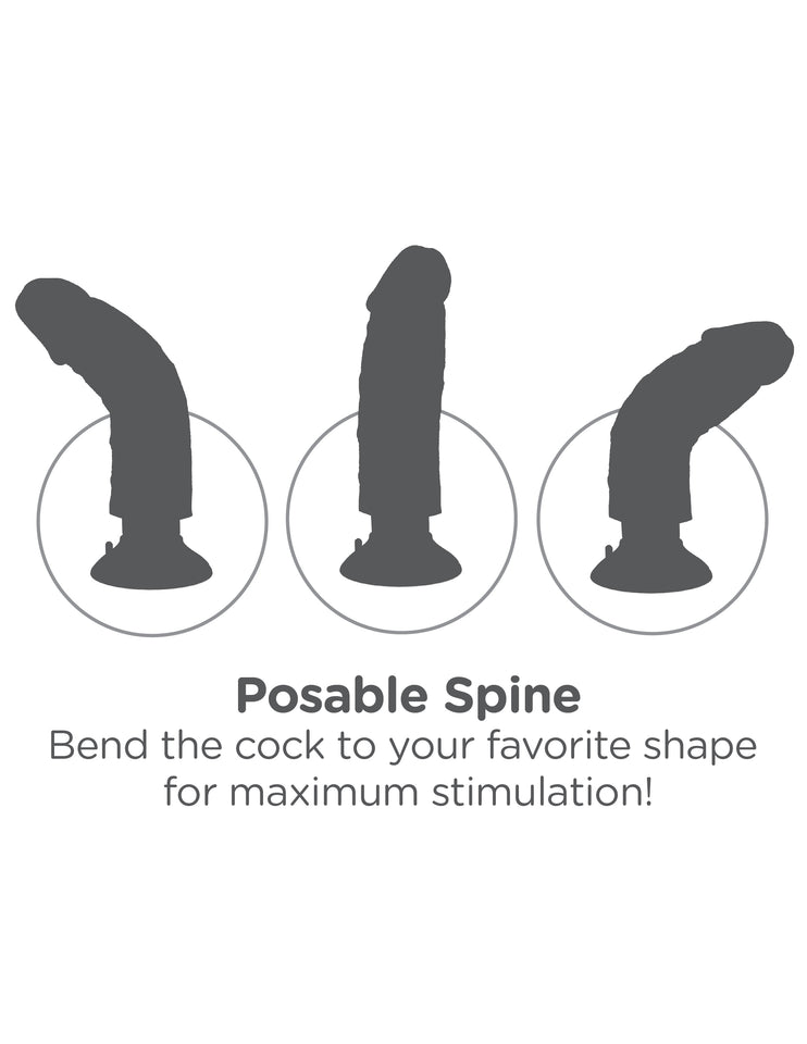 King Cock 7Inch Vibrating Cock  Light