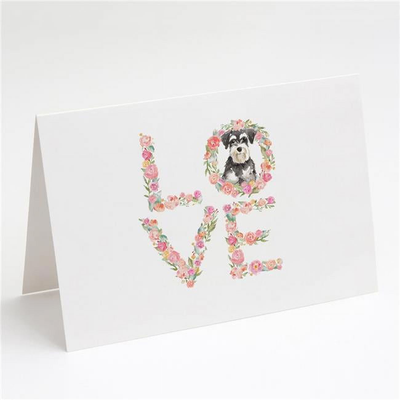 Schnauzer Love Greeting Cards And Envelopes Pack Of 8 7 In X 5 In