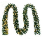 Swtroom 18Ft Christmas Garland With Battery Operated 50 Led Lights And Timer Snow Flocked Christmas Decorations Xmas Garland For