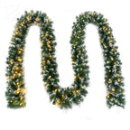 Swtroom 18Ft Christmas Garland With Battery Operated 50 Led Lights And Timer Snow Flocked Christmas Decorations Xmas Garland For