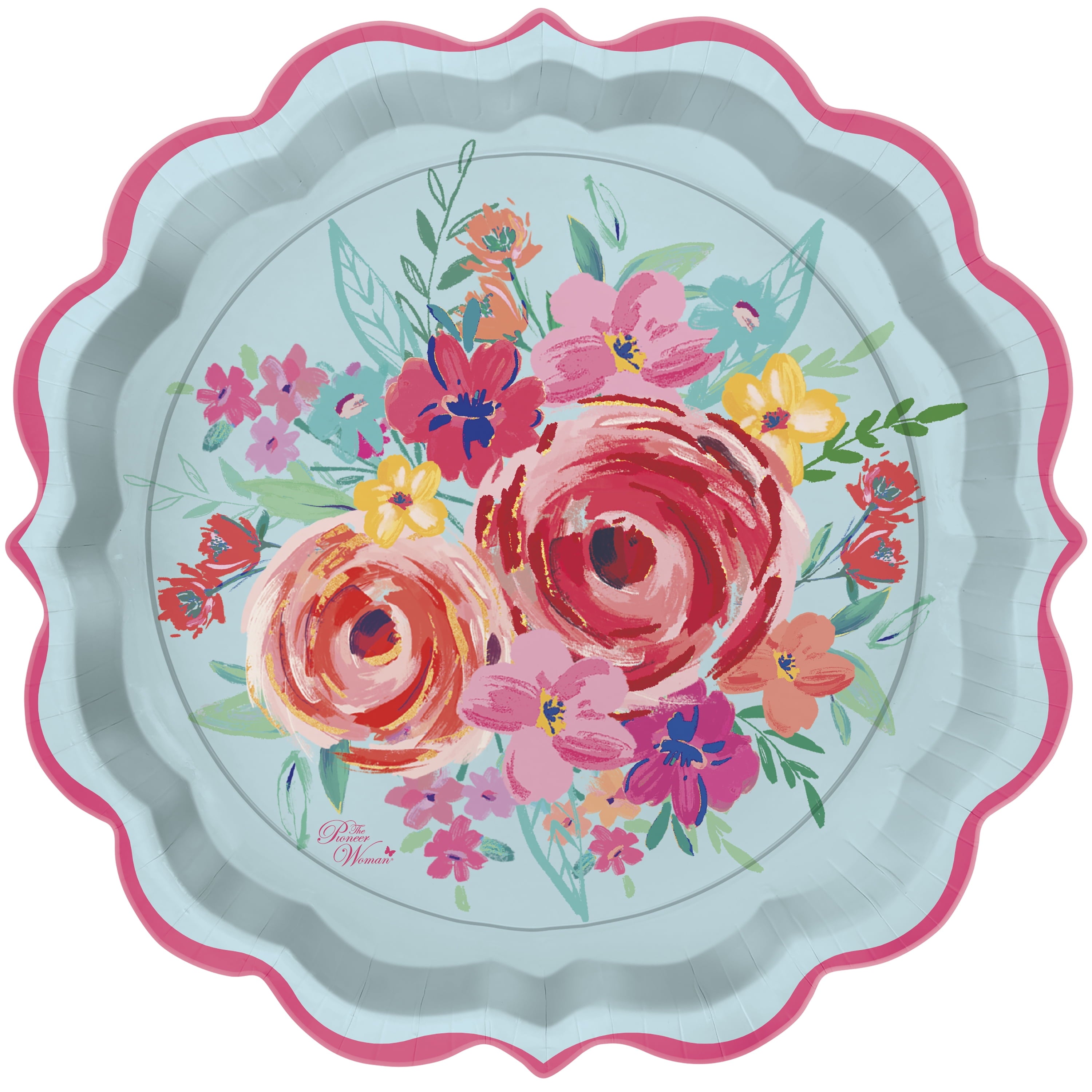 The Pioneer Woman Floral Pink Paper Dessert Plates, 8Ct