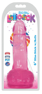 Lollicock Slim Stick W/Balls 6In Cherry
