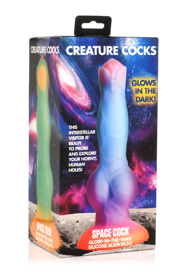Space Cock Glow-In-The-Dark Silicone Alien Dildo