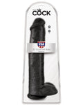 King Cock 15 Inch Cock With Balls - Black