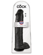 King Cock 15 Inch Cock With Balls - Black