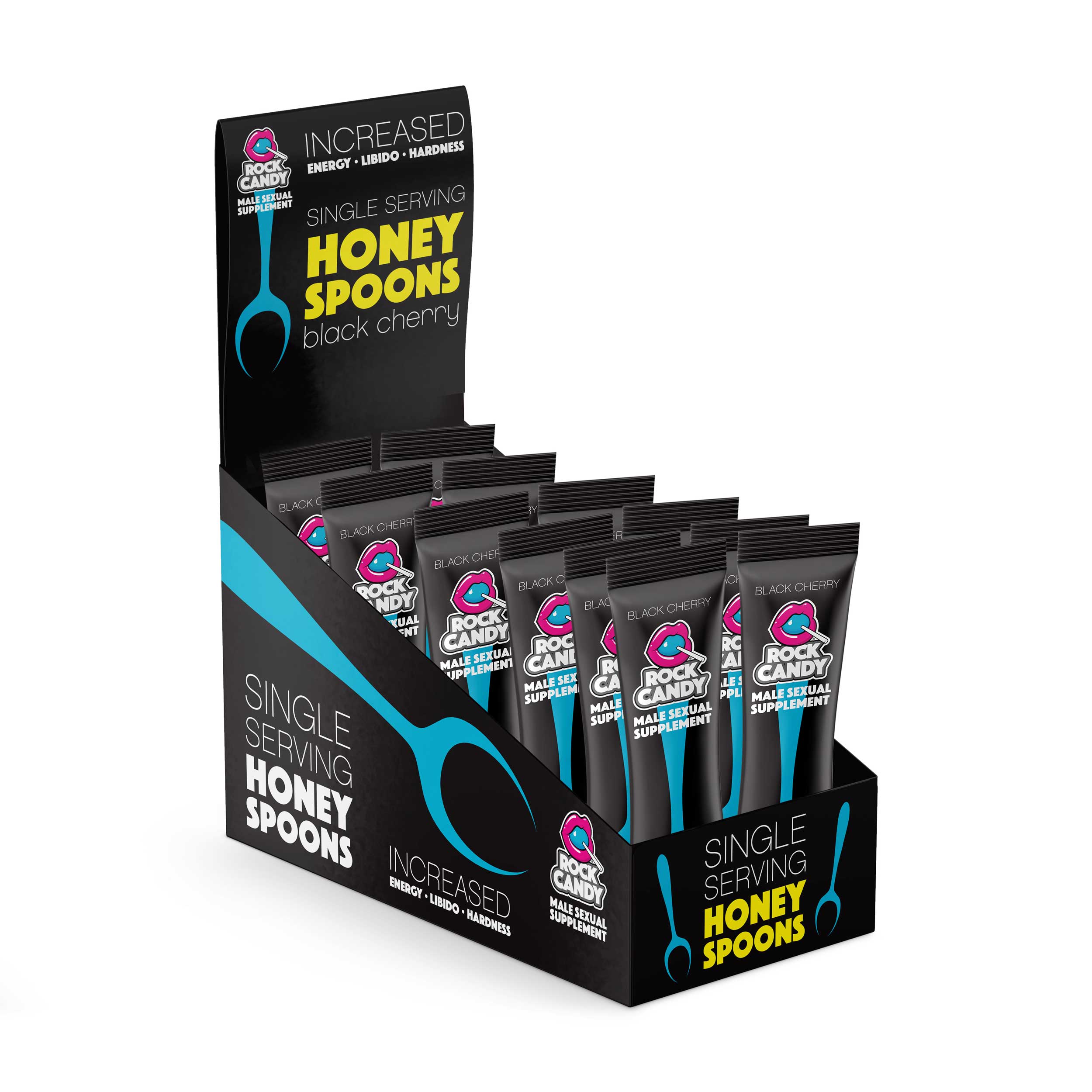 Honey Spoon - Male Sexual Supplement - Black  Cherry 24 Ct Display