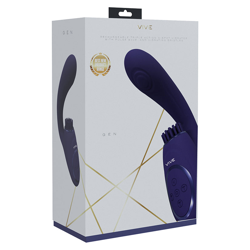Vive Gen Triple G-Spot Vibrator With Pulse Wave-Purple