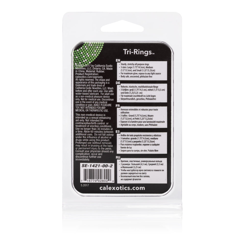 California Exotics Tri-Ring, Glow-In-The-Dark (One Size)