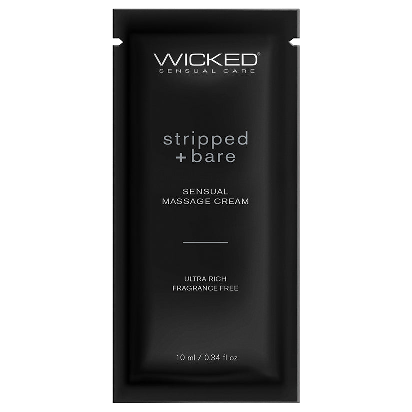 Wicked Sensual Massage Cream-Stripped  Bare Unscented 10Ml Foil