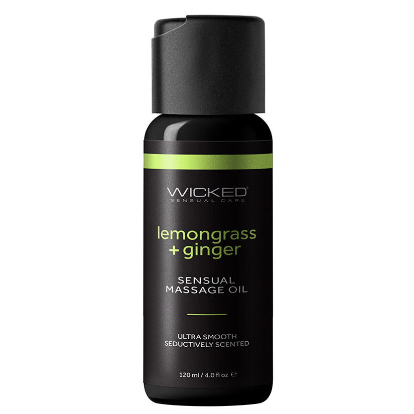 Wicked Sensual Massage Oil-Lemongrass And Ginger 4Oz