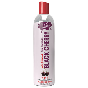 Wet Warming Fun Flavors Black Cherry 4-In-1 Lubricant 4Oz