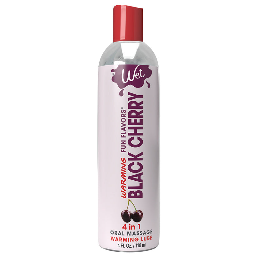 Wet Warming Fun Flavors Black Cherry 4-In-1 Lubricant 4Oz