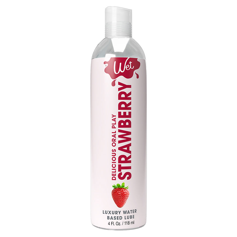 Wet Delicious Oral Play Strawberry Waterbased Flavored Lubricant 4Oz