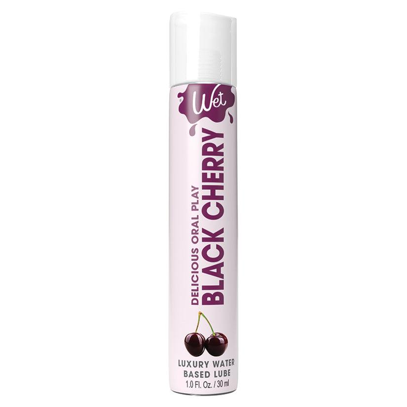 Wet Delicious Oral Play Black Cherry Waterbased Flavored Lubricant 1Oz