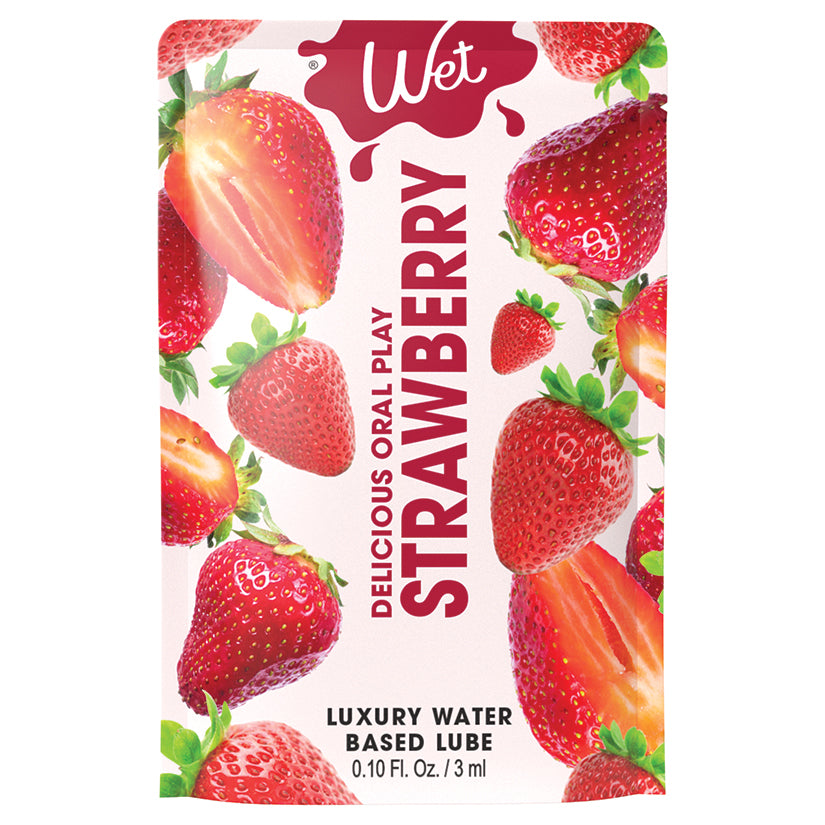 Wet Delicious Oral Play Strawberry Waterbased Flavored Lubricant 0.1Oz