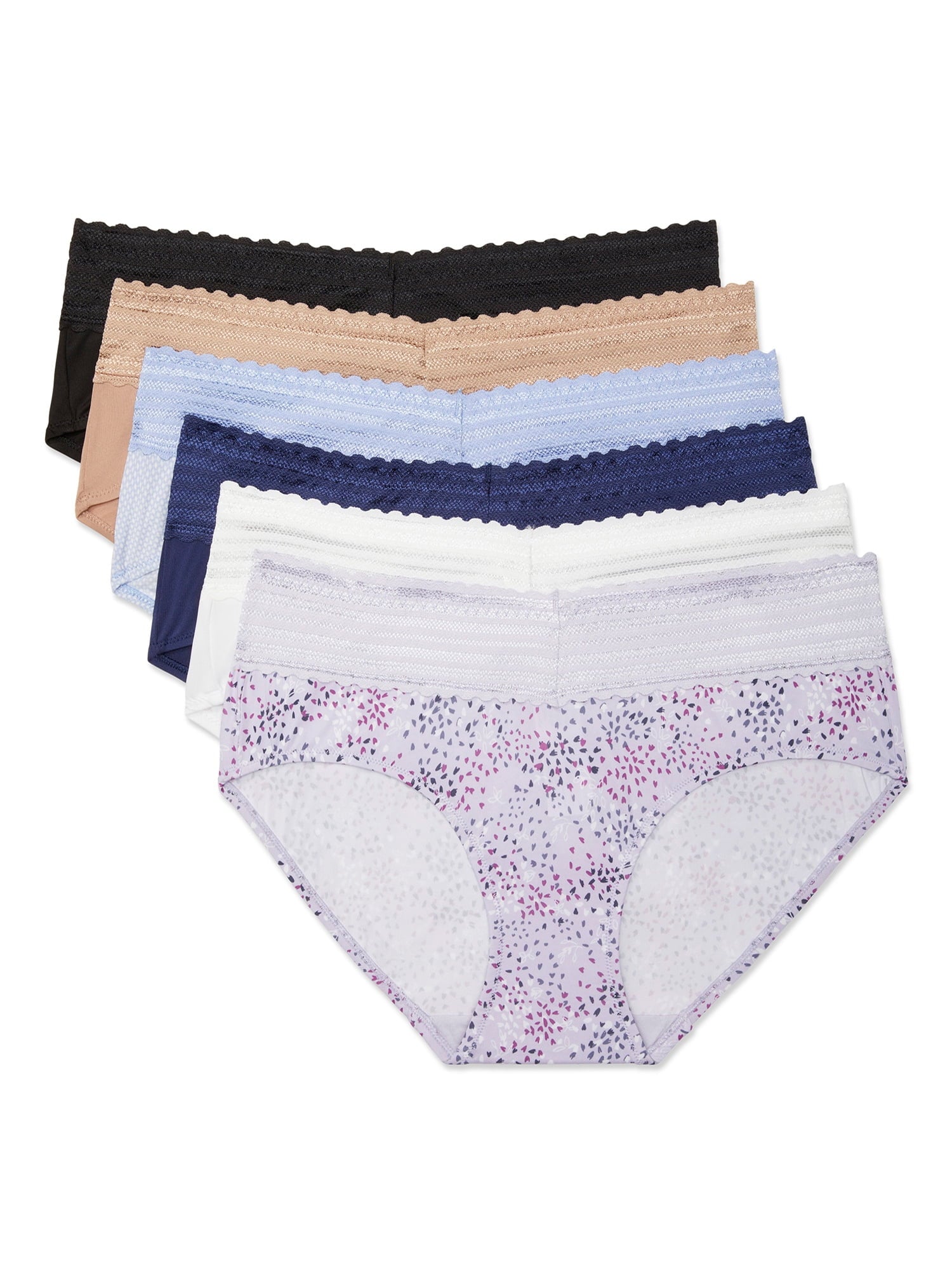 Warners Blissful Benefits Dig-Free Comfort Waistband With Lace Microfiber Hipster 6-Pack Ru1796W