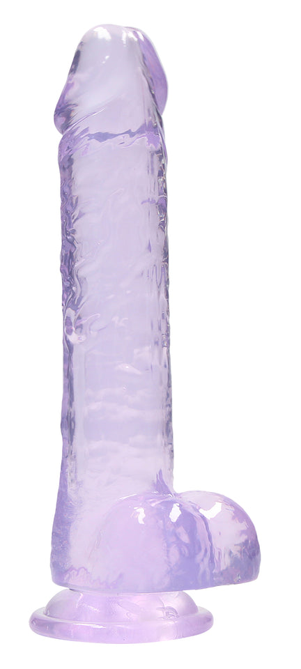 Realrock Jelly Dildo With Balls 8&quot; Purpl