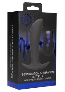 E-Stimulation And Vibration Butt Plug With Wireless Remote Control - Black