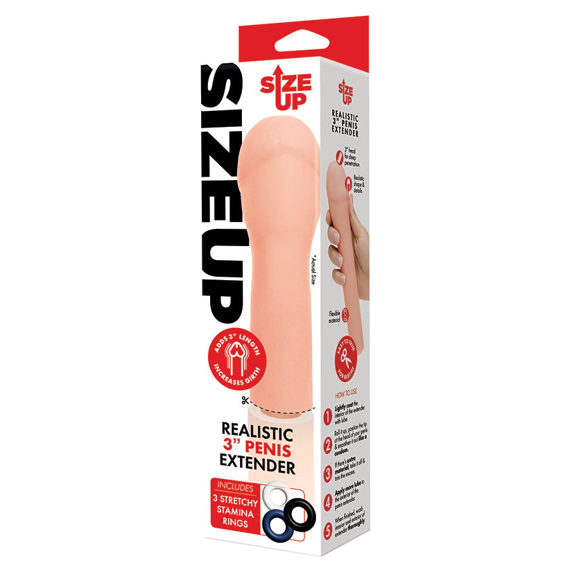 Size Up Realistic Penis Extender 3''