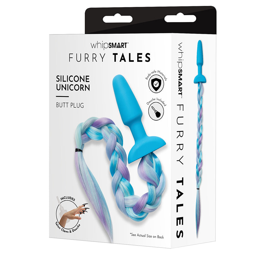 Whipsmart Furry Tales Silicone Plug With Unicorn Tail 3.75''