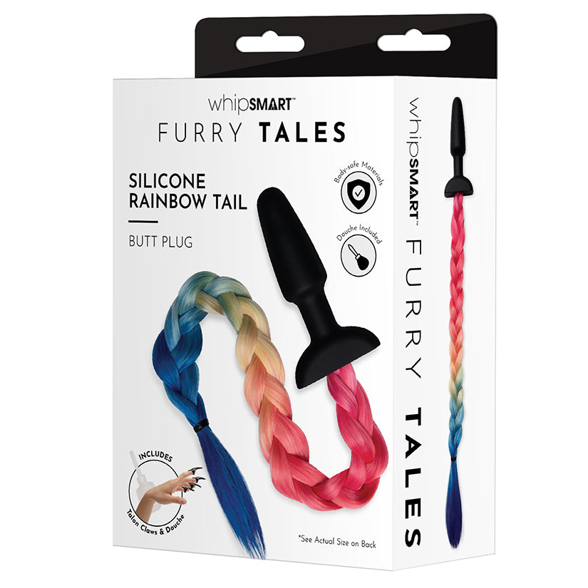 Whipsmart Furry Tales Silicone Plug With Rainbow Tail 3.75''