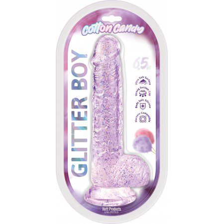 Cotton Candy - Glitter Boy 7 Suction Cup Dildo - Pink