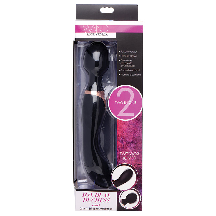 Wand Essentials 10X Dual Duchess 2-In-1 Silicone Massager-Black