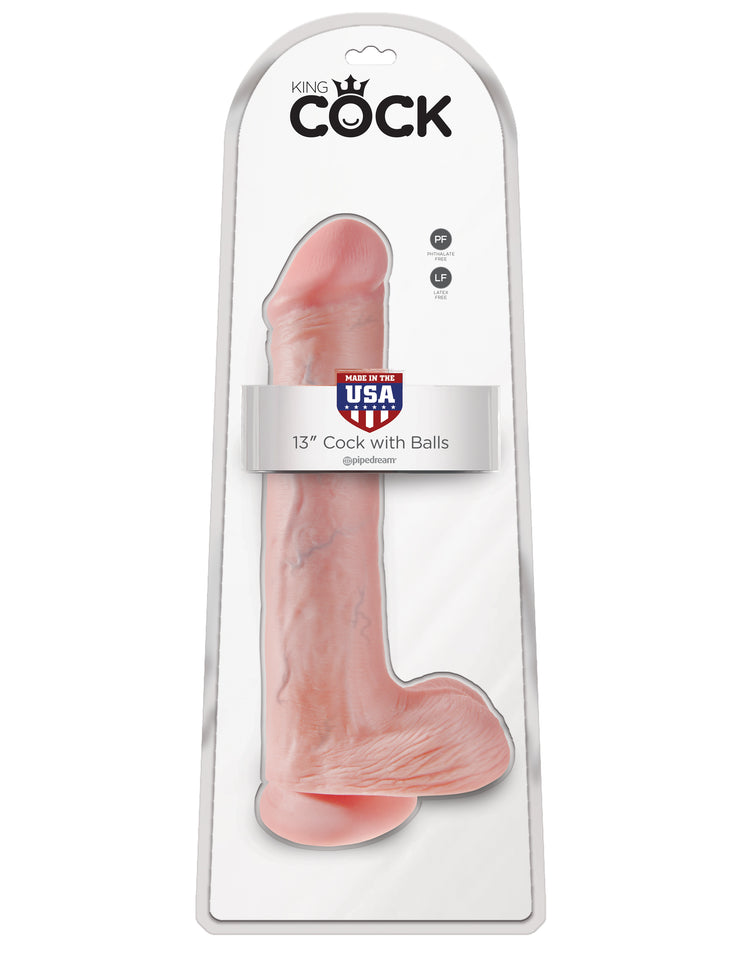 King Cock 13 Inch Cock With Balls  Light