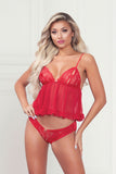 Two Piece Camidoll Set - One Size - Red