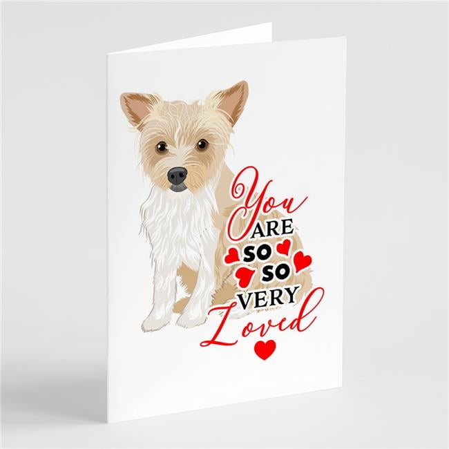 Yorkie Parti So Loved Greeting Cards And Envelopes Pack Of 8 7 In X 5 In