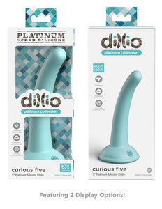 Pipedream Prorducts - Dillio Platinum Collection Curious Five 5&quot; Platinum Cured Silicone Dildo - Teal