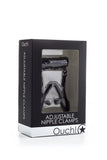 Ouch! Adjustable Nipple Clamps, Black