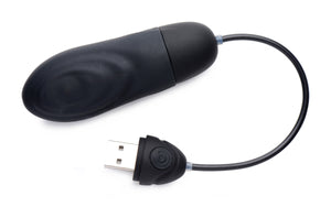 7X Pulsing Rechargeable Silicone Bullet- Black