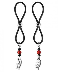 Bijoux De Nip Nipple Halos Bitch Charm Red Black(D0102H500XY.)