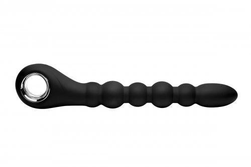 Dark Scepter 10X Vibrating Silicone Anal Beads Black(D0102H5013U.)
