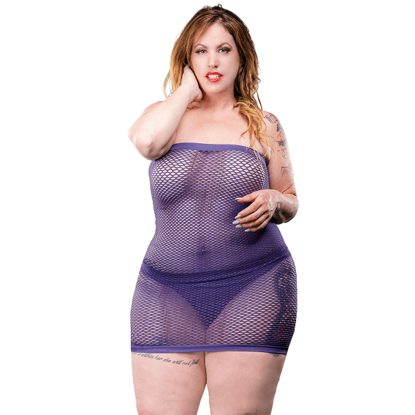Naughty Girl Mesh Tube Dress Violet Q/S(D0102H504PY.)
