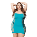 Naughty Girl Solid Mesh Tube Dress Blue Q/S(D0102H504SU.)